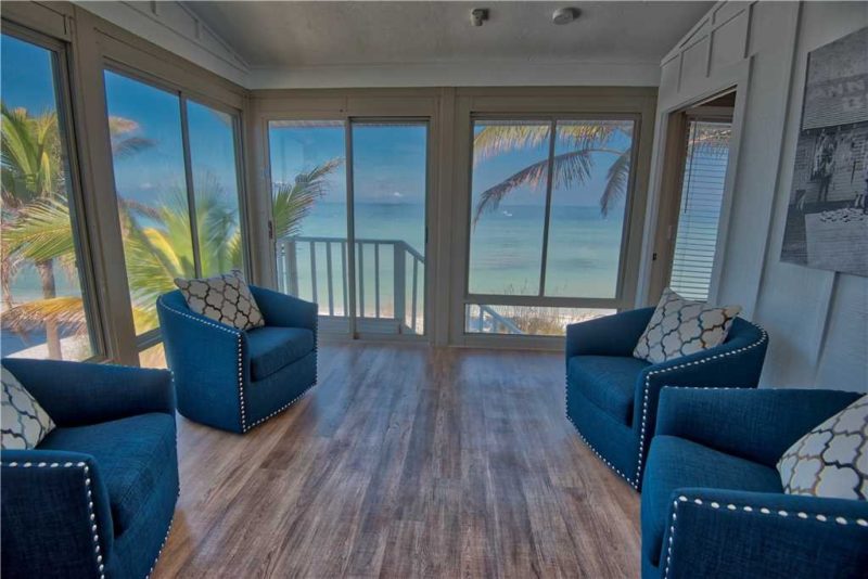 Ocean view from living room of vacation rental in Anna Maria Island, FL