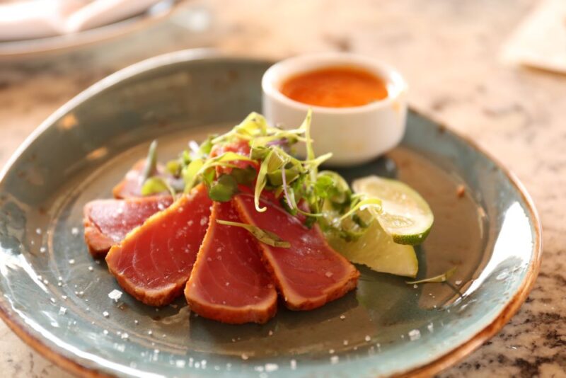 raw tuna on a plate